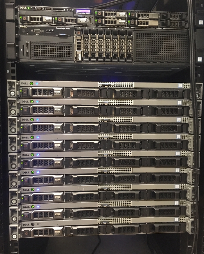 Picture of HPCC2 head node and compute nodes.
