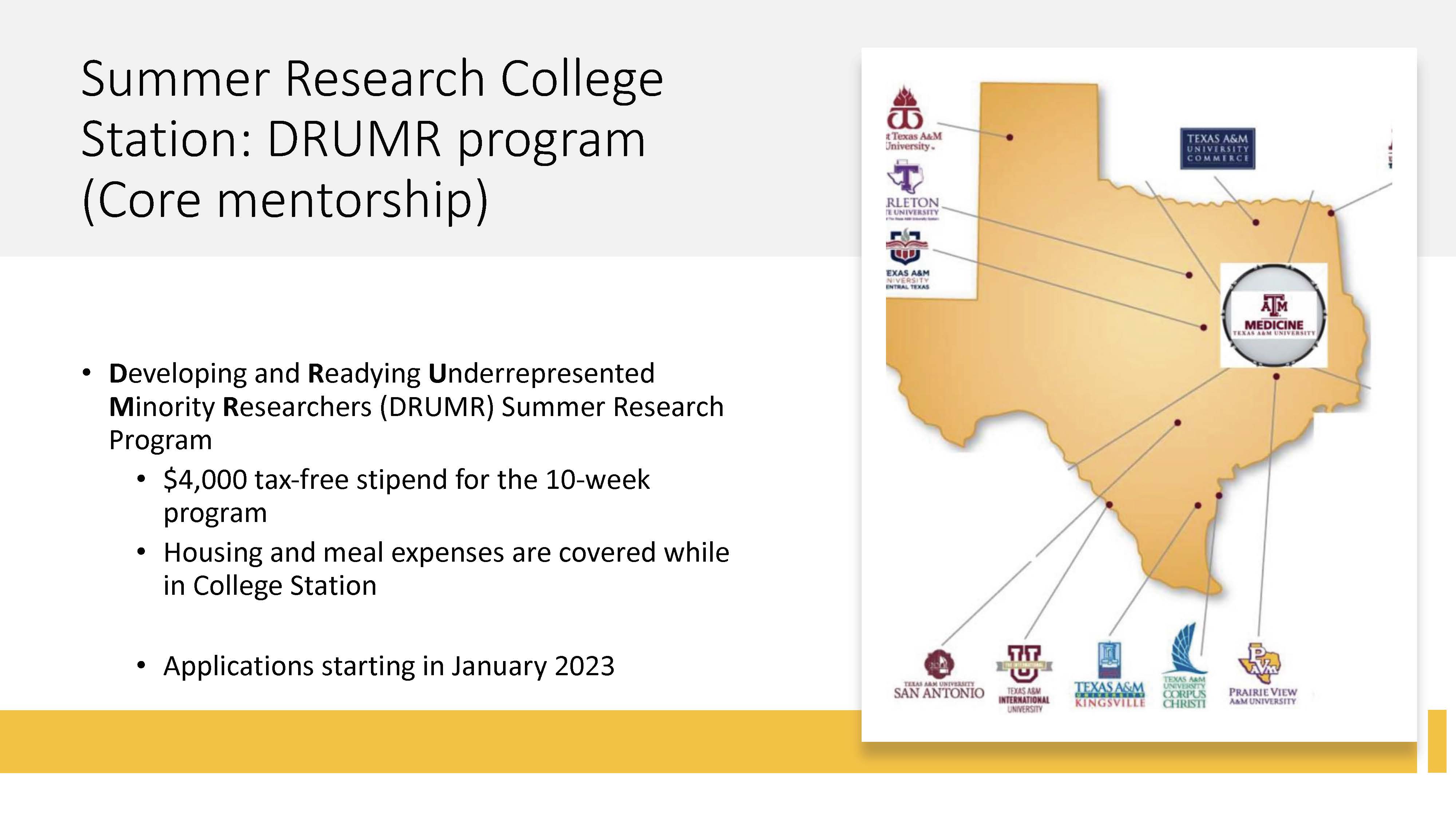 DRUMR Summer Research Program