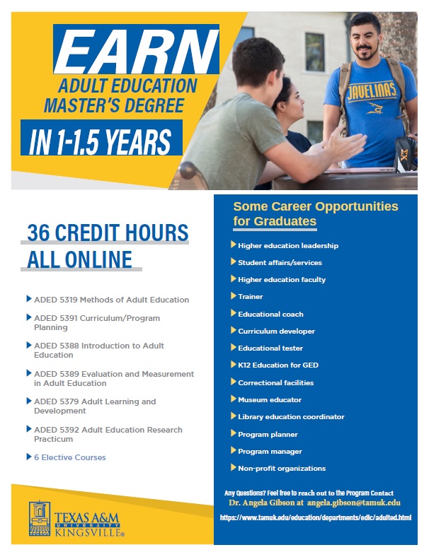 Earn adult master's degree
