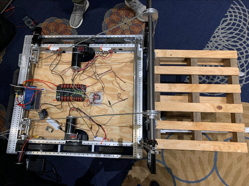 Autonomous Material Handling System with wooden pallet