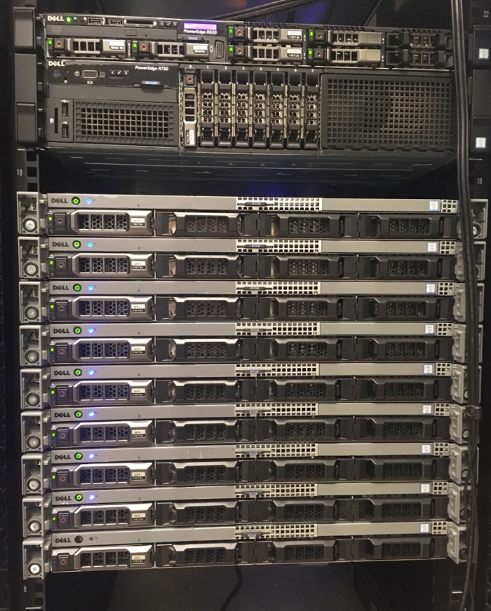 Picture of HPCC2 head node and compute nodes.