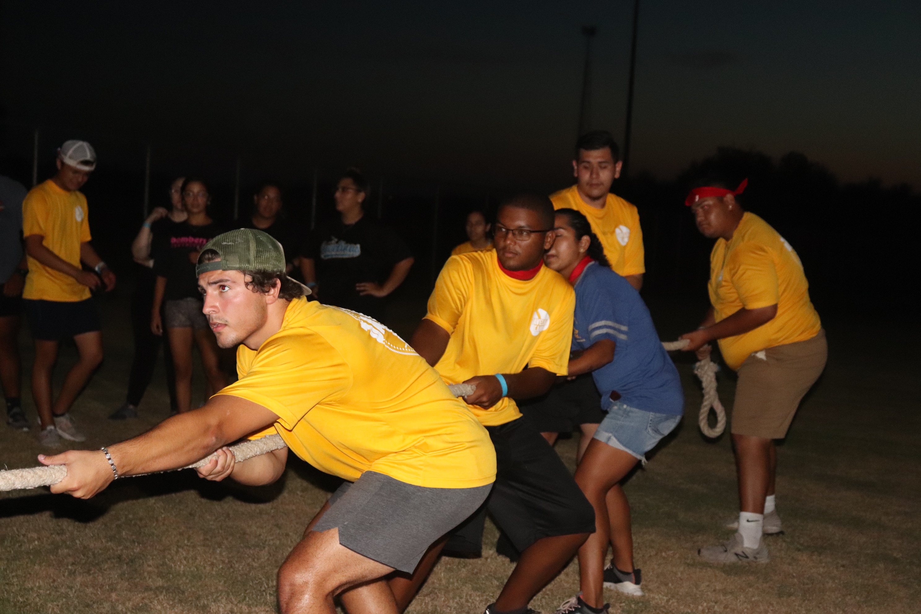 students playing tug of war