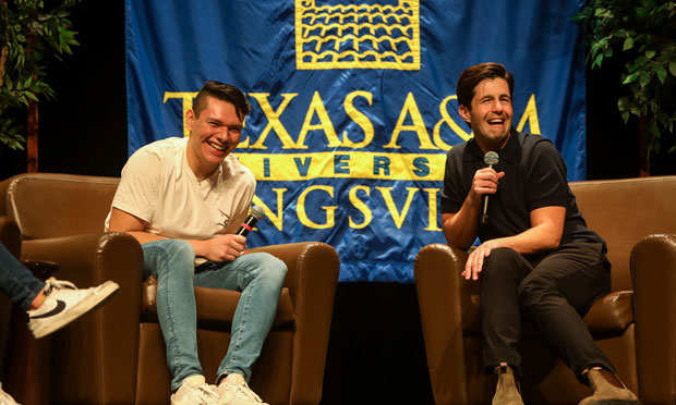 Josh Peck being intervied by TAMUK student