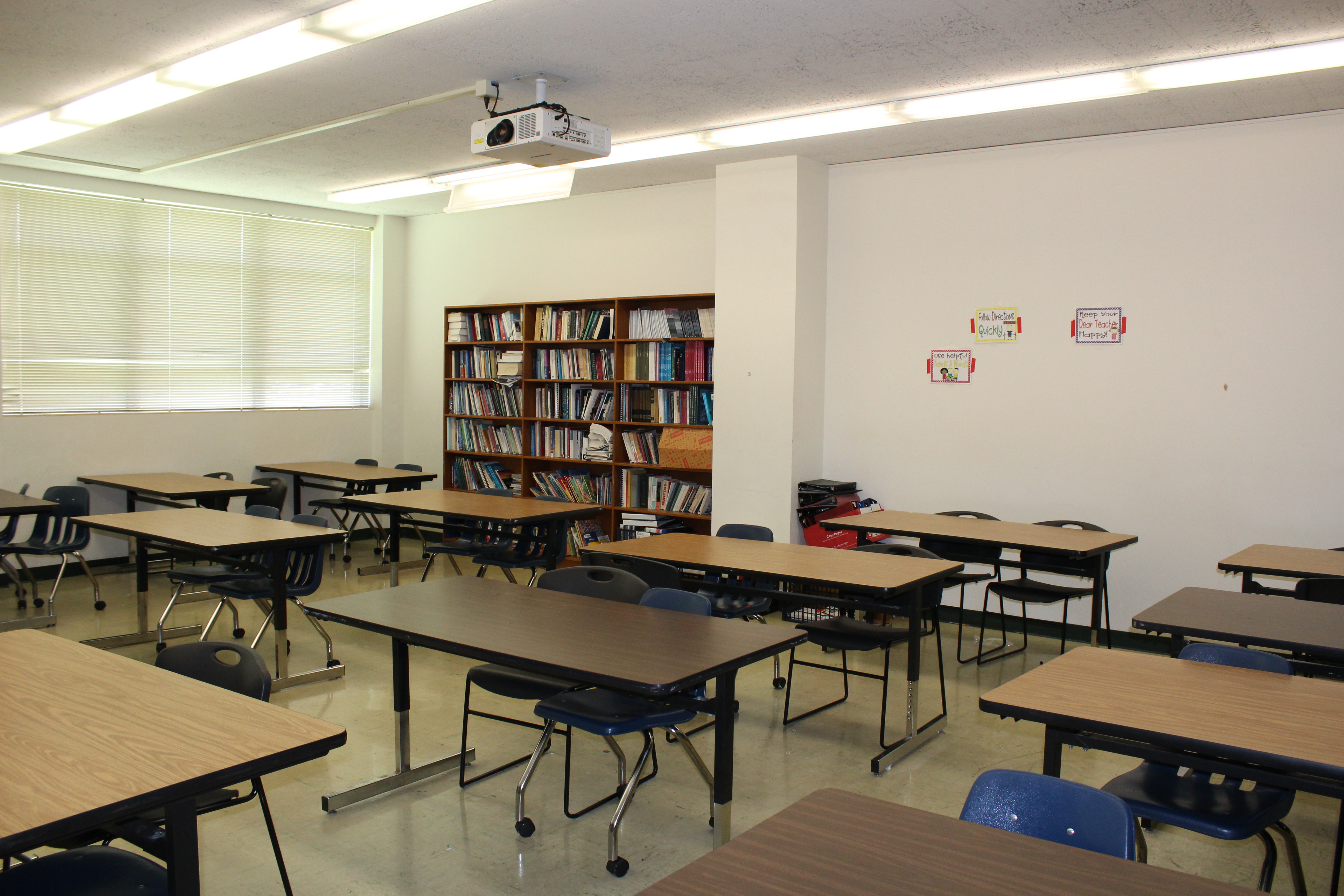 A classroom in Sam Fore Hall.