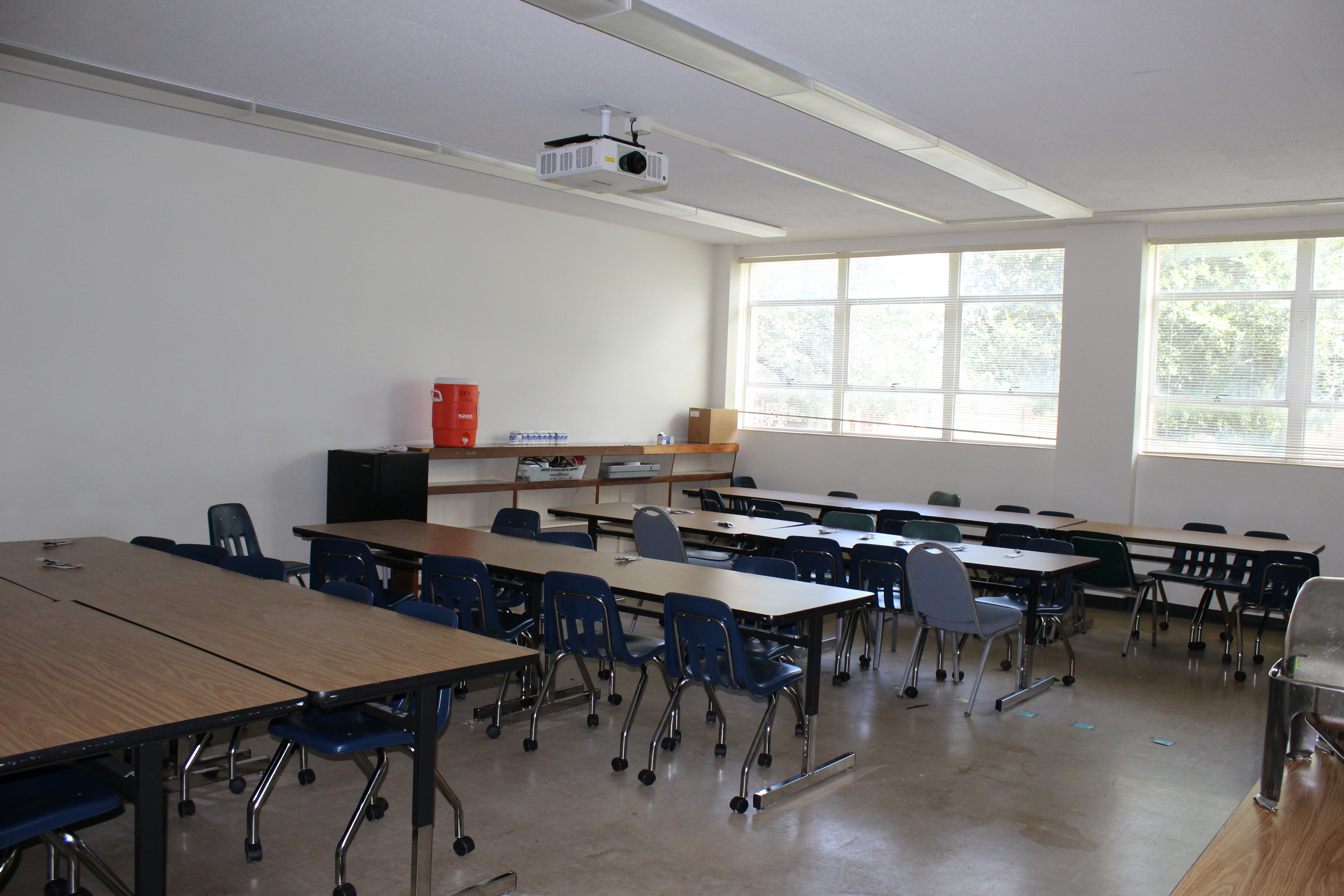 A classroom in Sam Fore Hall.