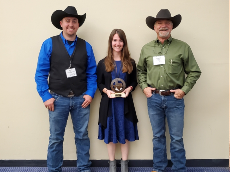Pictured left to right: Austin Killam, a master’s student from Missouri City; Megan Granger, a master’s student from Spring Branch; Dr. Clayton Hilton.  