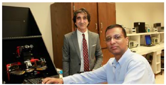 From left Dr. Reza Nekovei and Dr. Amit Verma, both professors in the electrical engineering and computer science department
