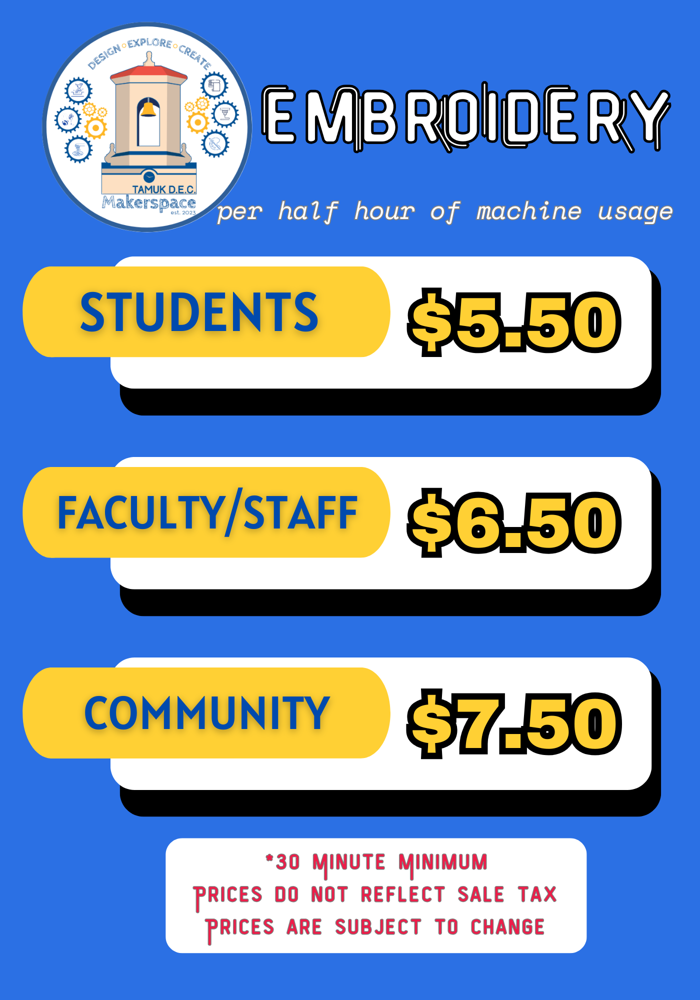 Embroidery Prices 2025