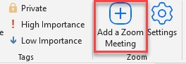Add a Zoom Meeting button on New meeting toolbar