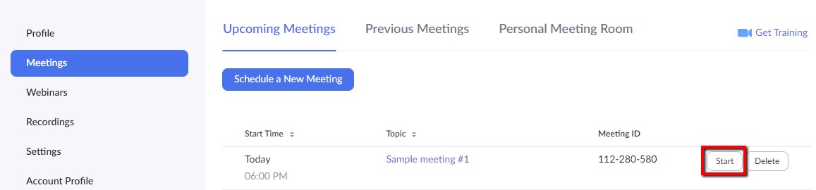 Zoom TAMUK portal with a scheduled meeting