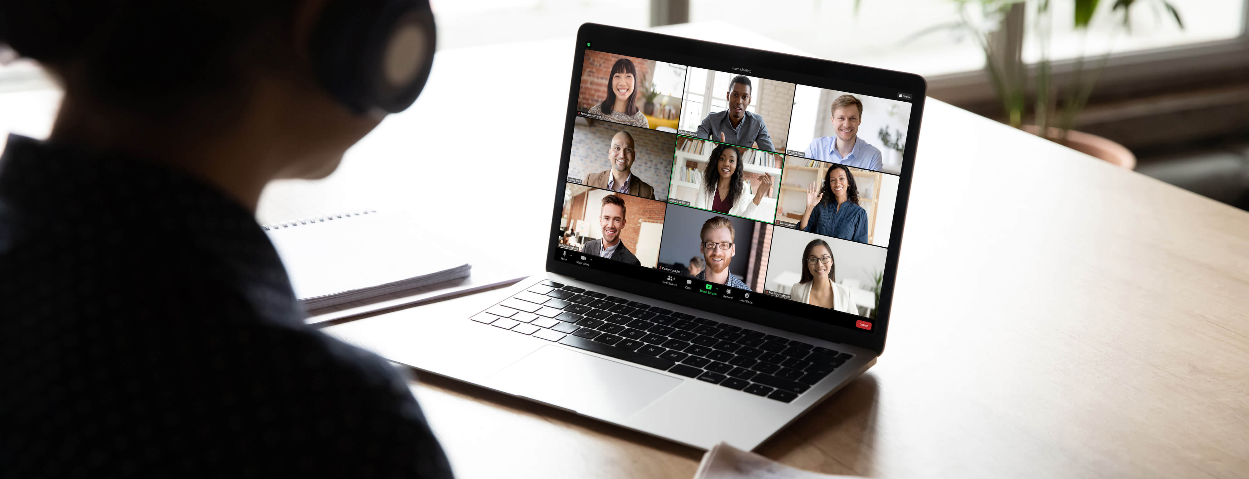 Student attending a zoom meeting